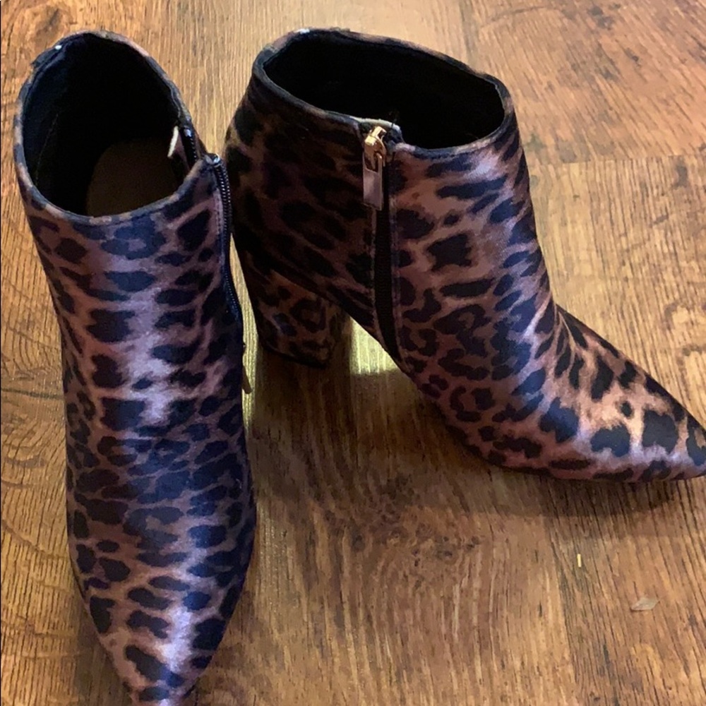 Animal print booties